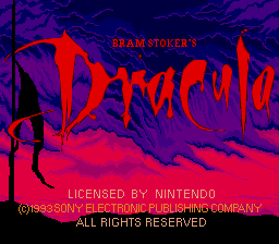 Bram Stoker's Dracula (Europe) Title Screen